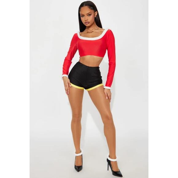 NEW Rub Me In Oyl Olive Oyl Sexy 4 Piece Halloween Costume Set Size Small - Picture 1 of 6
